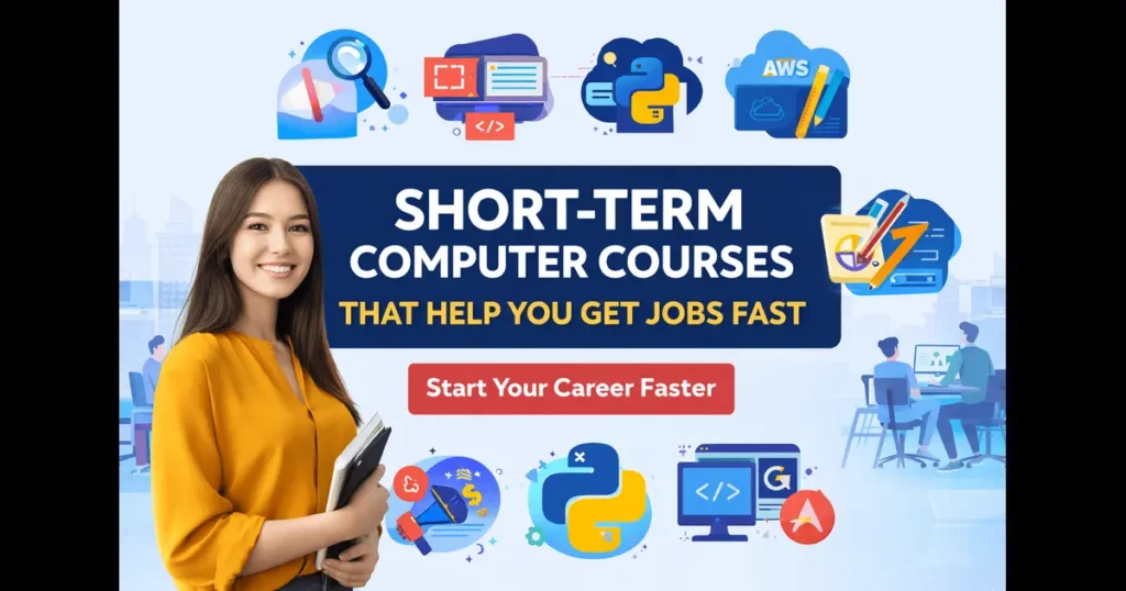 Short-term computer courses that help you get jobs fast including digital marketing, Python, full stack development, graphic design, AutoCAD and cloud computing training at ARKAT